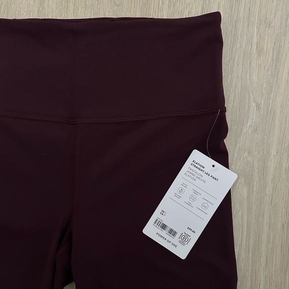 NWT Athleta Burgundy Elation Straight Leg Pant - Picture 2 of 2